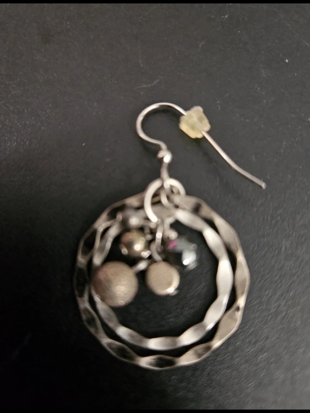 Two-tone orbital drop earrings